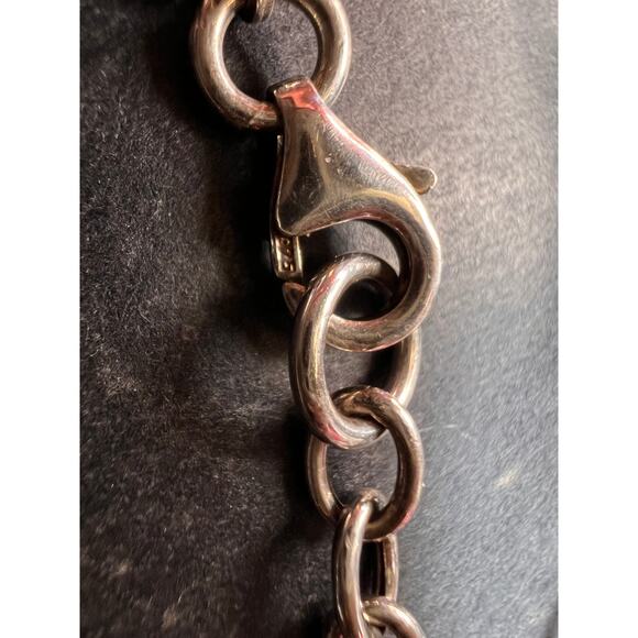 Vintage sterling silver heart framed pendant and chain necklace - Picture 3 of 16